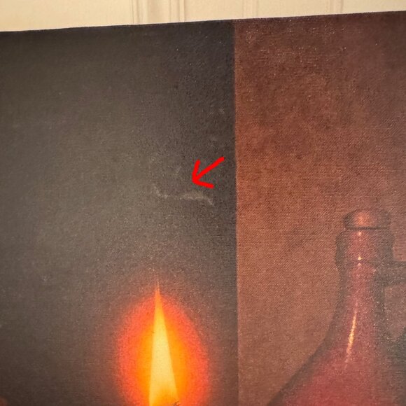 Moritz (Rudy) Rusche Candlelight Still Life Oil Painting - Cards & Coins - Picture 5 of 6